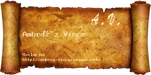 Ambróz Vince névjegykártya
