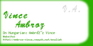 vince ambroz business card